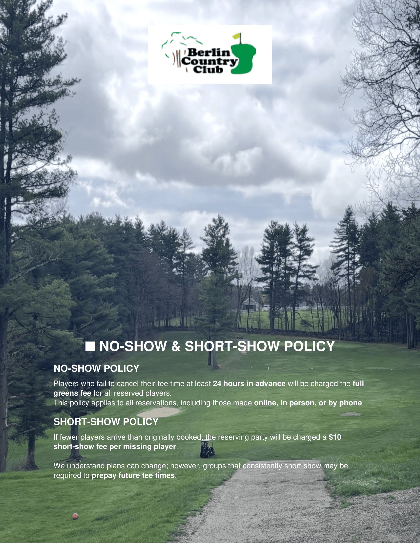 no show policy with logo